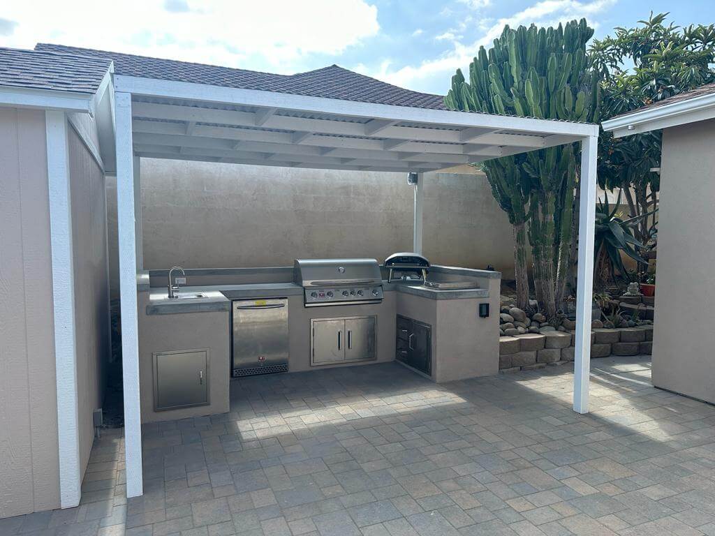 san diego outdoor kitchen and bbq installation with pergola