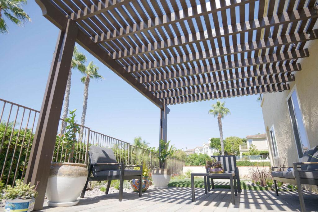 carlsbad patio with pergola